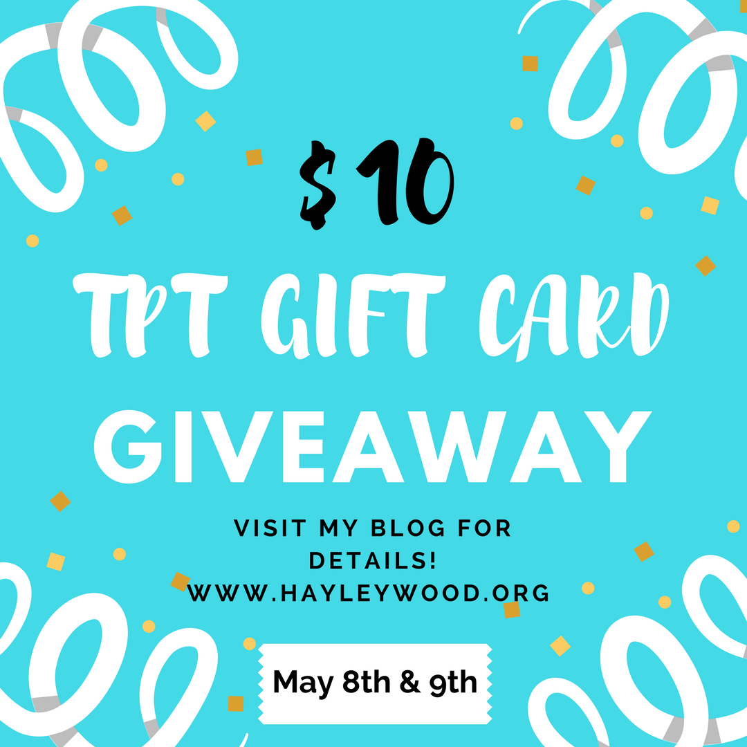 Enter Now to Win a $10 TPT Gift Card + TPT Teacher Appreciation Sale!