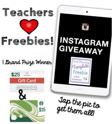 Freebie Loop on IG + $25 Gift Card Giveaway for TPT and $15 for Starbucks!