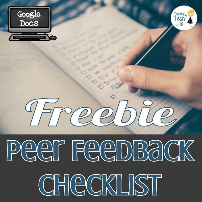 Peer Feedback Checklist - FREEBIE! Editable in Google Docs. #gafe #googledocs #teachers #edtech #freebie #iteach6th #techteacher