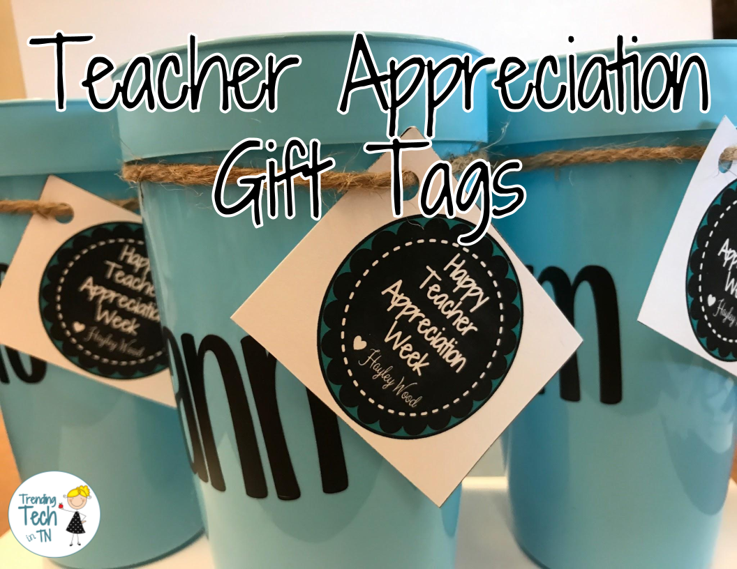 Teal + Blue Teacher Appreciation Week FREE Printable Gift Tags via www.hayleywood.org 